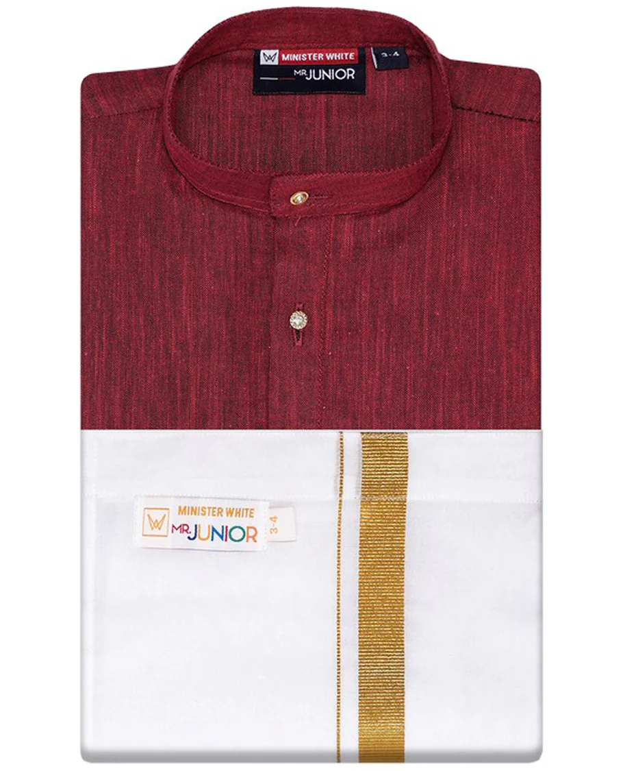 Blue cotton shirt with contrast dhoti (Glamorous boy) - Image 10