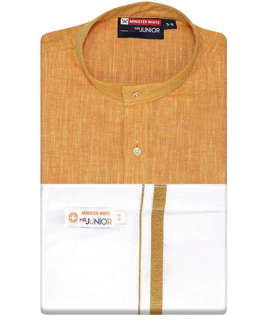 Blue cotton shirt with contrast dhoti (Glamorous boy) - Image 23