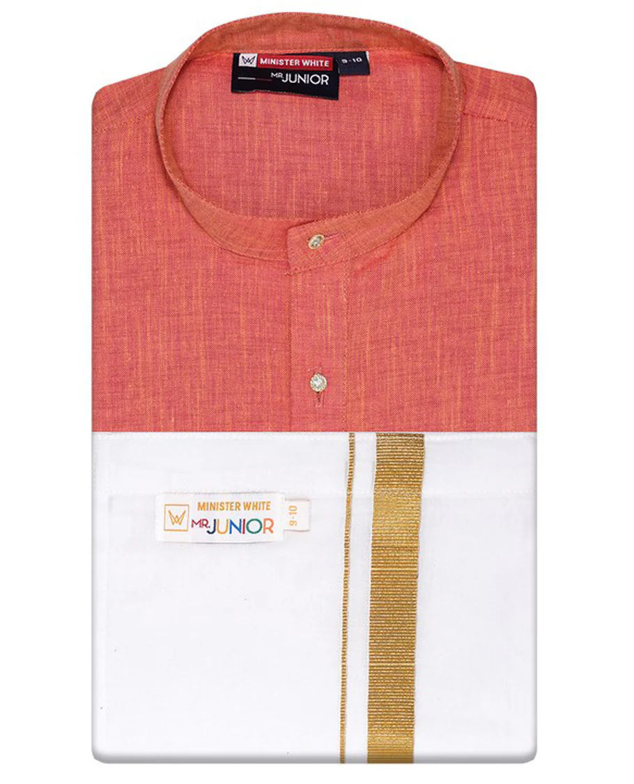 Blue cotton shirt with contrast dhoti (Glamorous boy) - Image 28