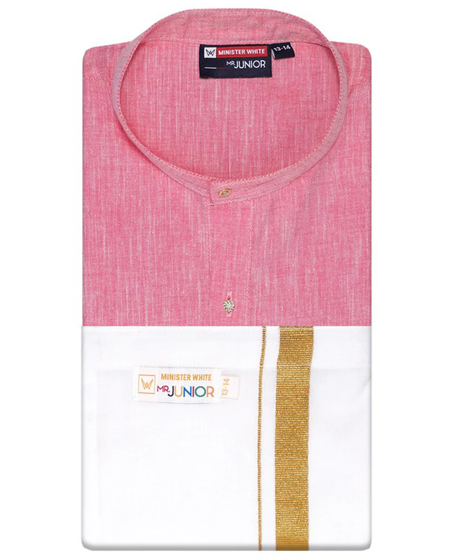 Blue cotton shirt with contrast dhoti (Glamorous boy) - Image 43