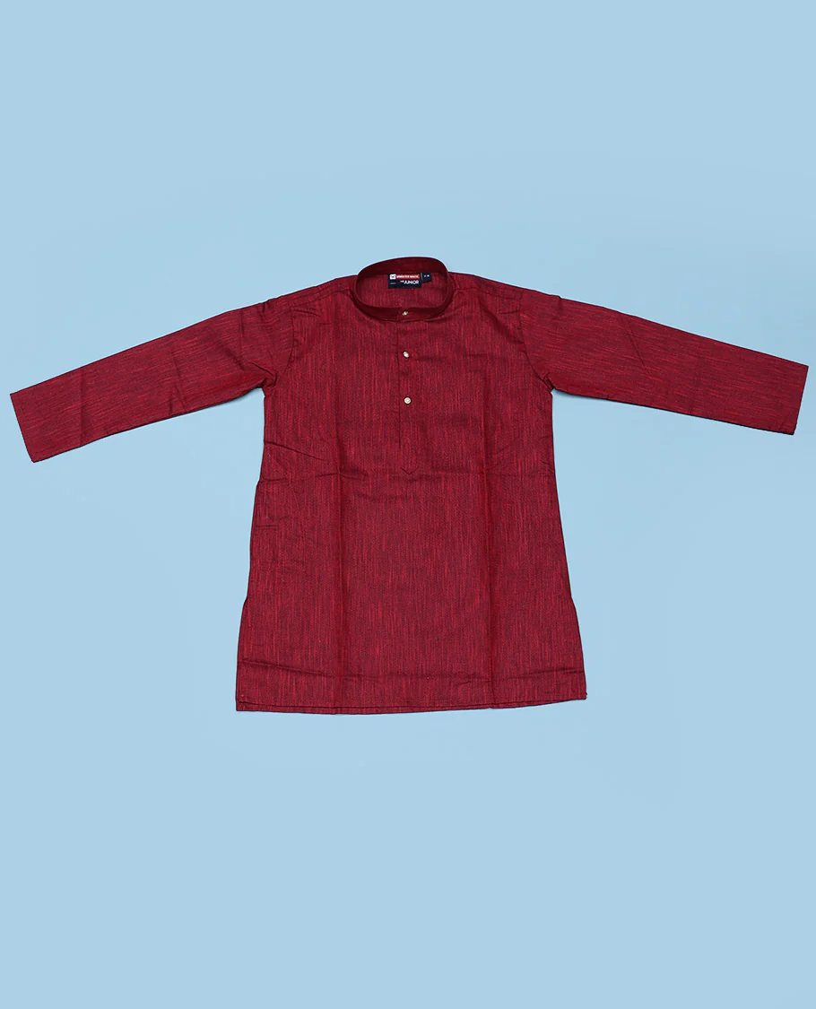 Blue cotton shirt with contrast dhoti (Glamorous boy) - Image 8