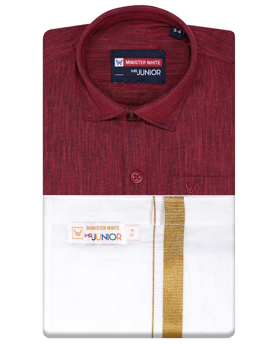 Blue cotton shirt with contrast dhoti (Luxurious boy) - Image 13
