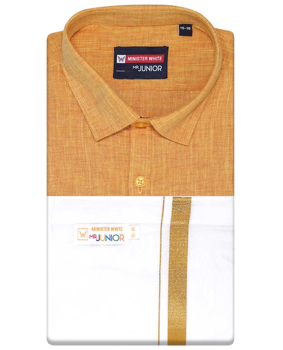 Blue cotton shirt with contrast dhoti (Luxurious boy) - Image 16