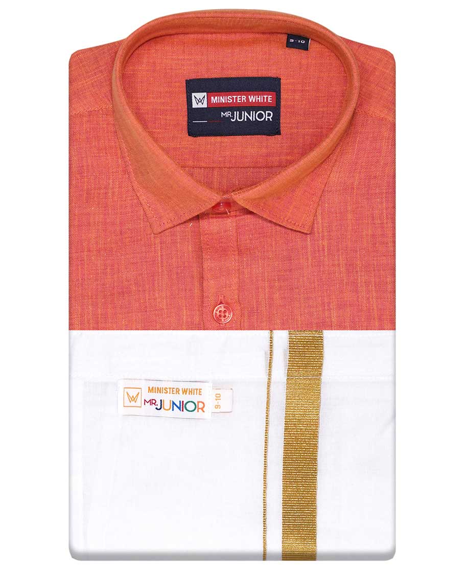 Blue cotton shirt with contrast dhoti (Luxurious boy) - Image 43