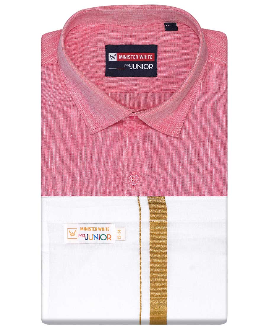Blue cotton shirt with contrast dhoti (Luxurious boy) - Image 57