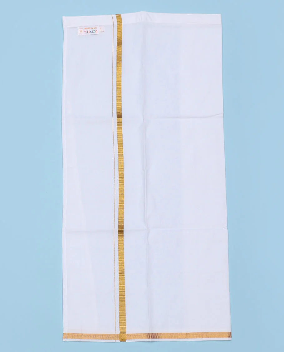 Blue cotton shirt with contrast dhoti (Luxurious boy) - Image 78
