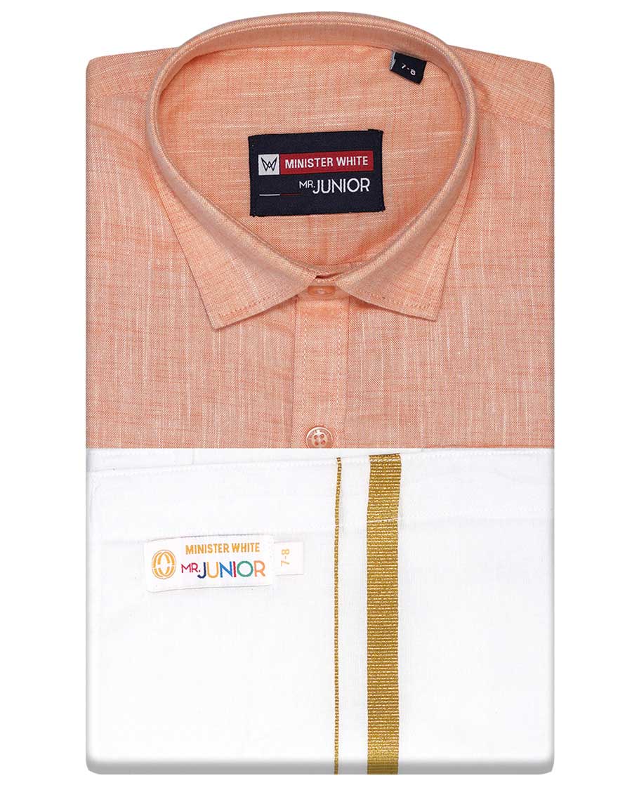 Blue cotton shirt with contrast dhoti (Luxurious boy) - Image 82