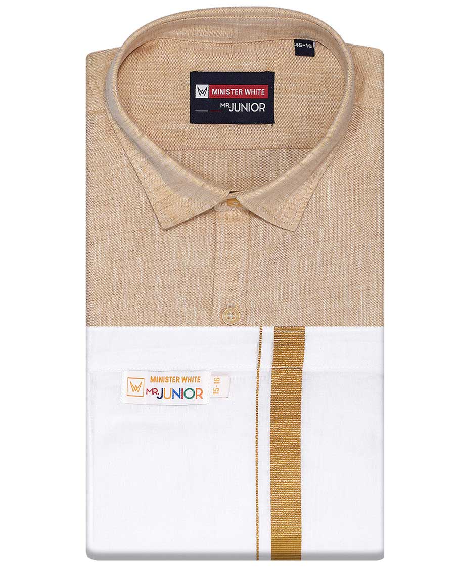 Blue cotton shirt with contrast dhoti (Luxurious boy) - Image 84