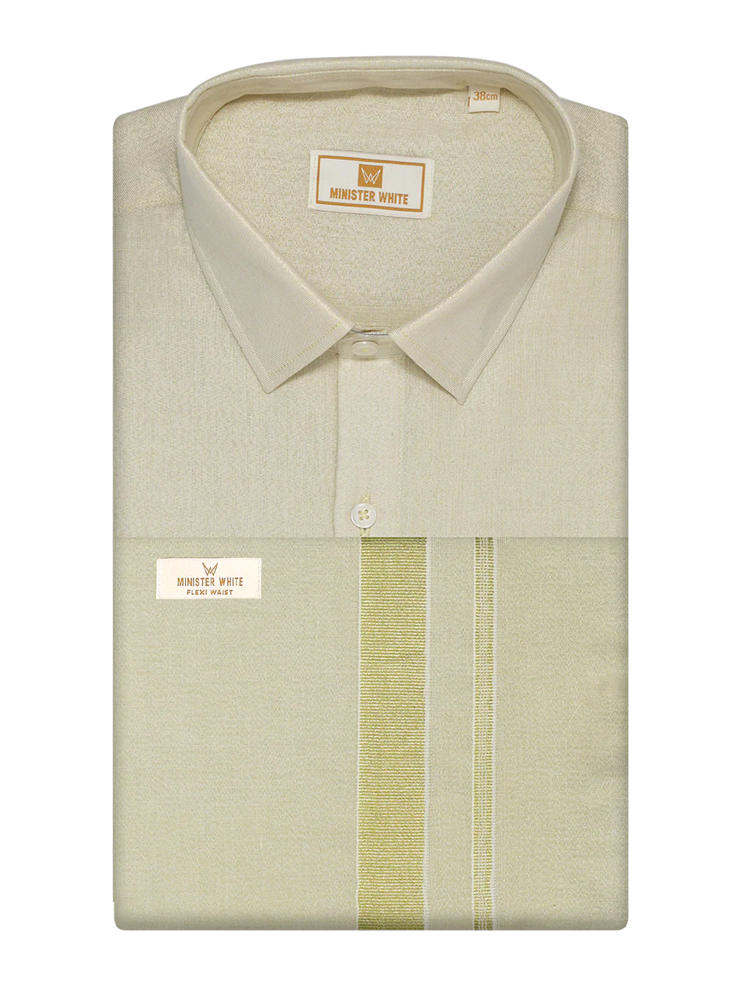 Men's Tissue Brass Color Flexi Dhoti Shirt Wedding Combo Maverick Flexi - Image 8