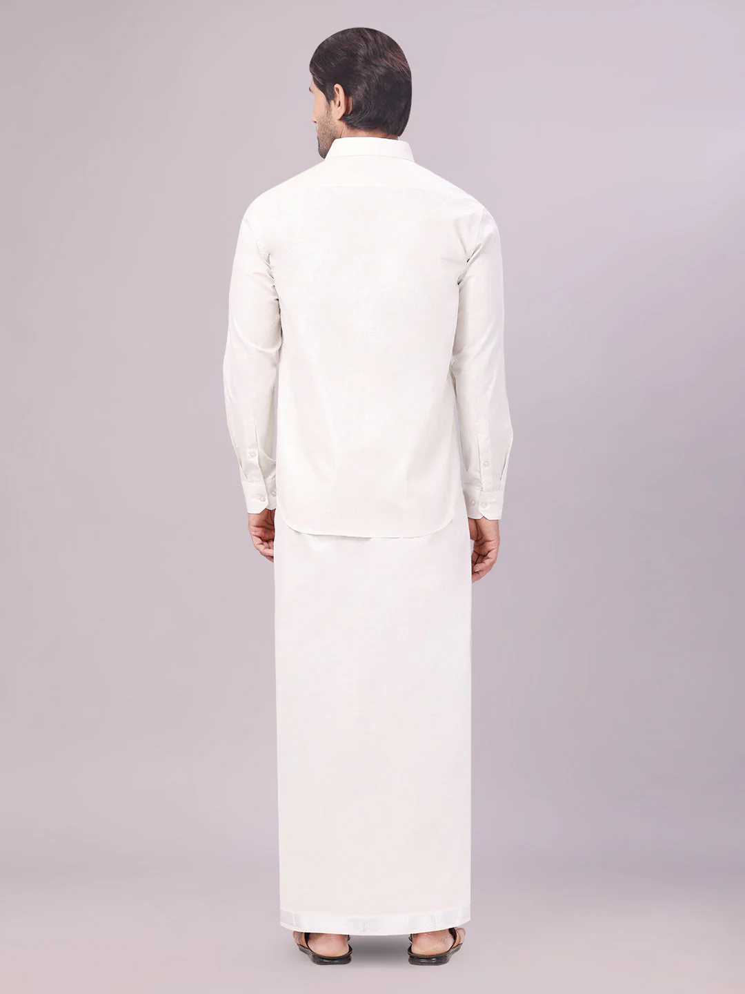 Men's Tissue Silver Color Flexi Dhoti Shirt Wedding Combo Maverick Flexi - Image 5