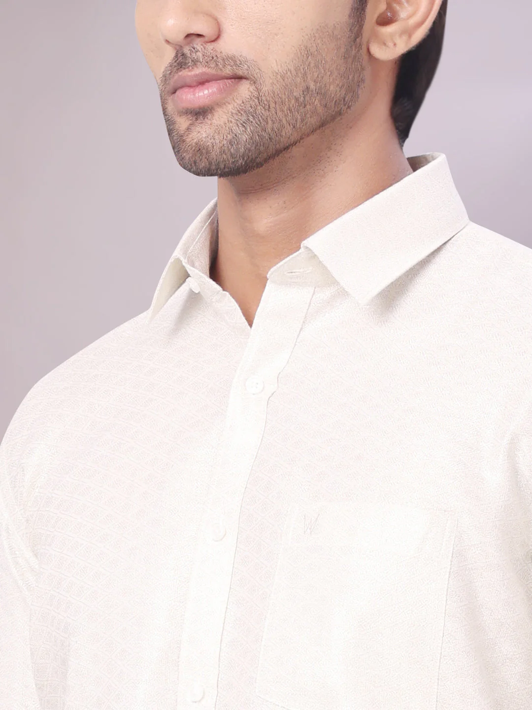 Mens Water Tissue Jacquard Shirt with Matching Dhoti Combo Zeus - Image 6