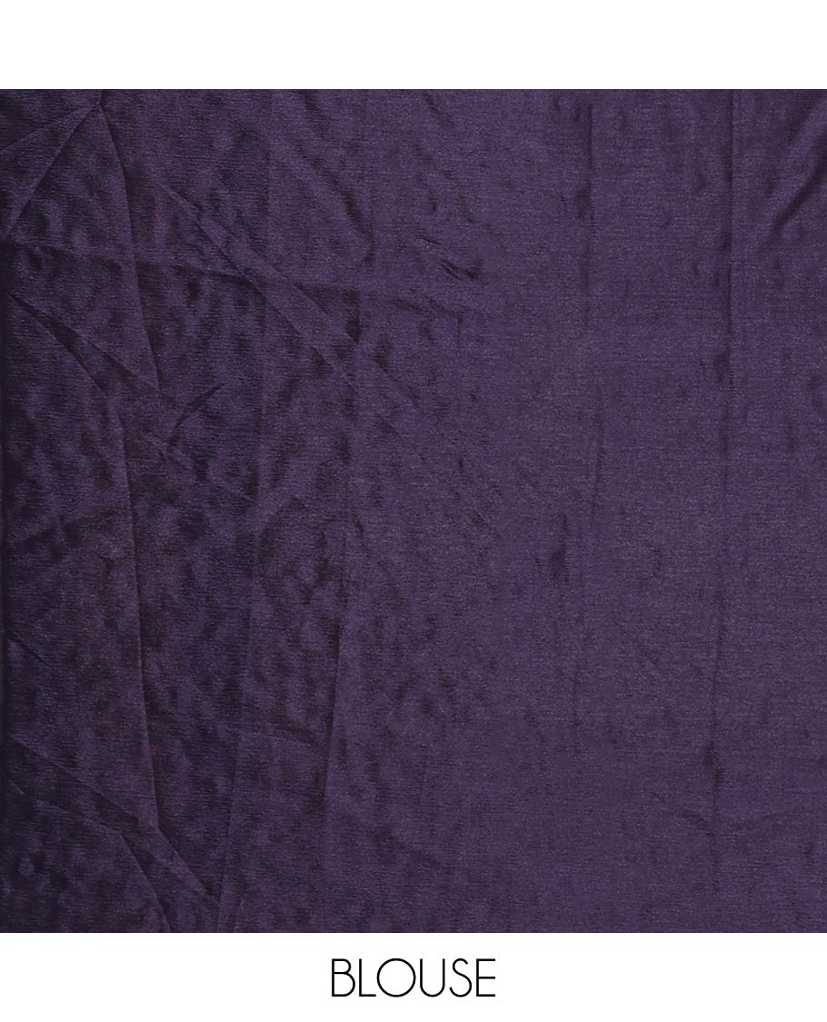 Multi-color printed, mirror work synon silk saree with printed border & printed rich pallu along with plain blouse - Image 4