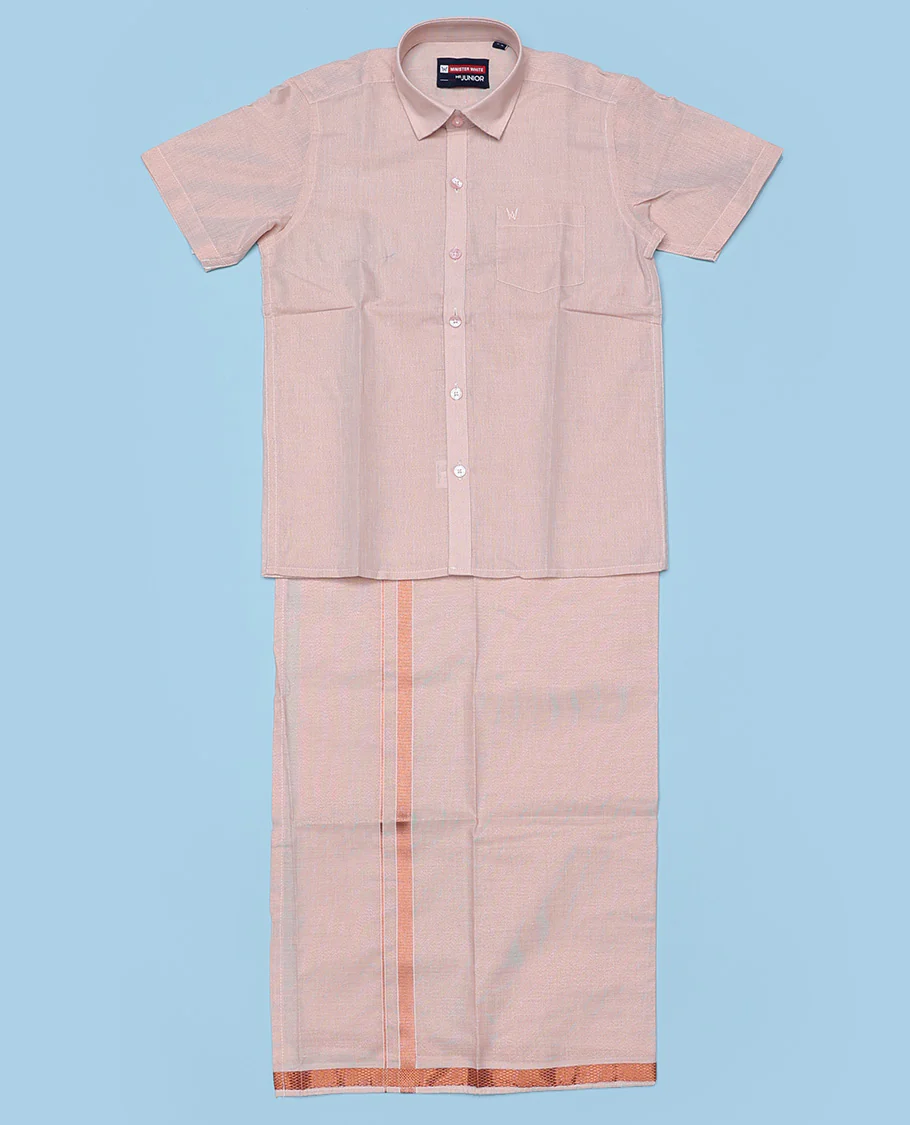 Olive Green cotton shirt with dhoti (ambitious boy) - Image 7