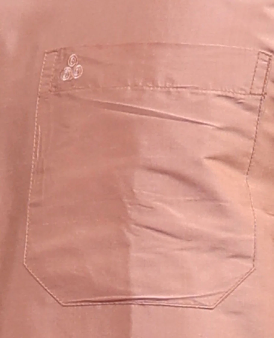 Peach plain design full-sleeve pure-silk shirt - Image 17