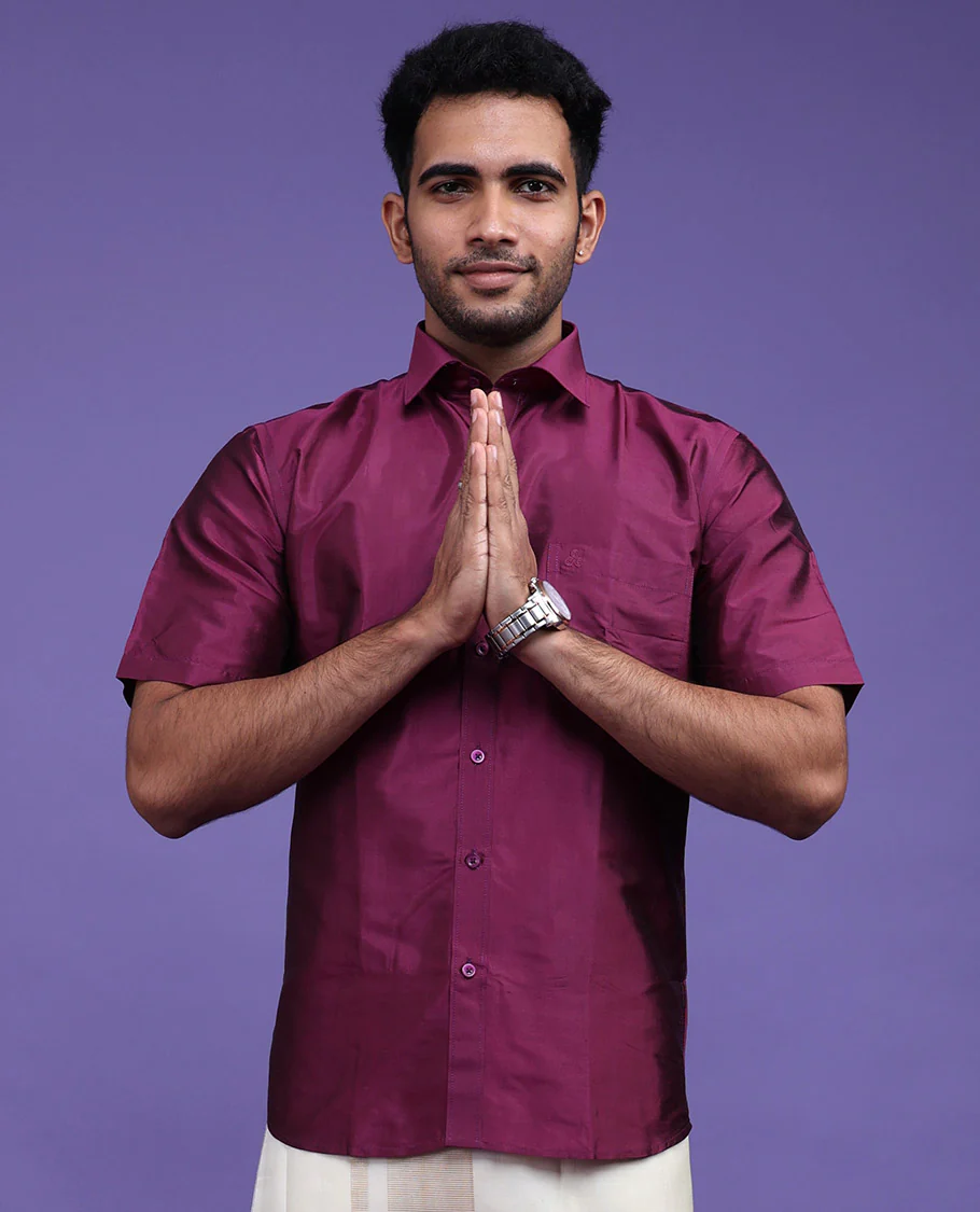 Purple Pure Silk Shirt - Image 3