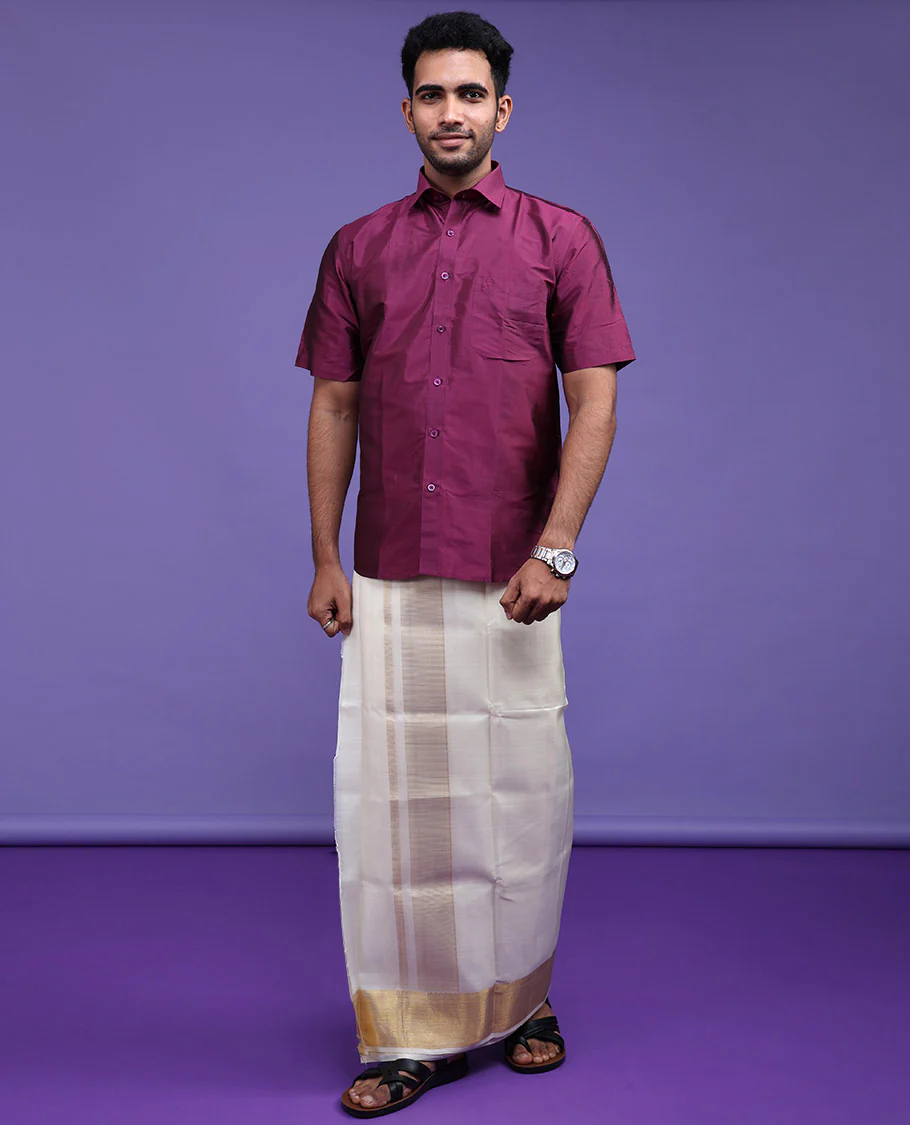 Purple Pure Silk Shirt - Image 4