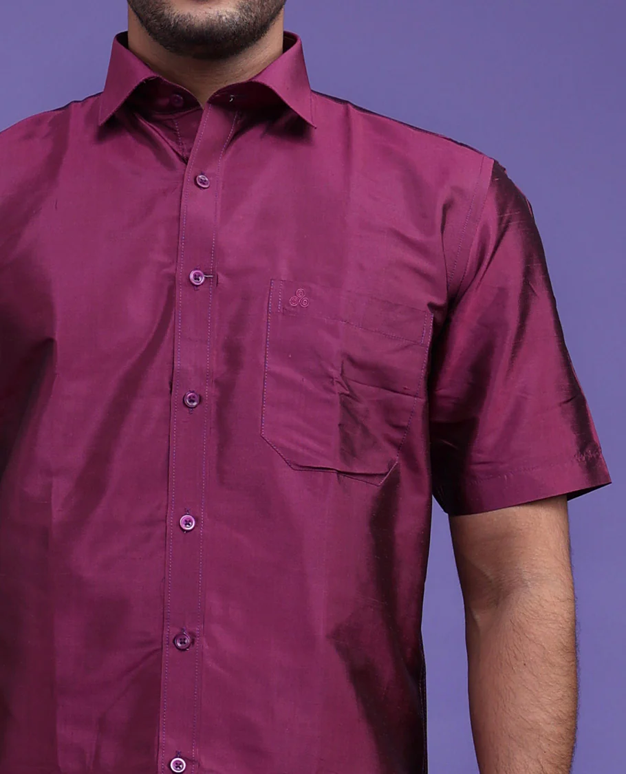 Purple Pure Silk Shirt - Image 8